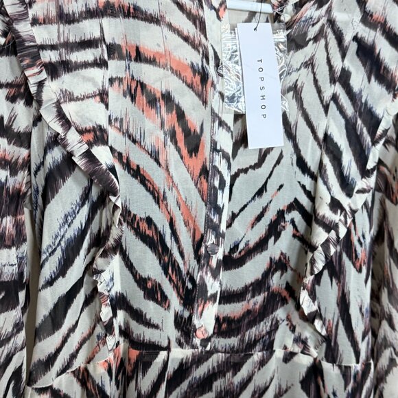 Topshop dress animal shirred waist mini dress NEW size 6 NWT - Picture 4 of 9